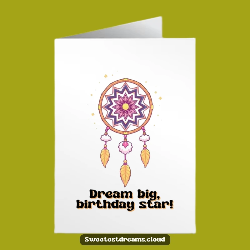 Free Printable Birthday Card: Whimsical Stardust Dream Catcher Funny Downloadable Gift