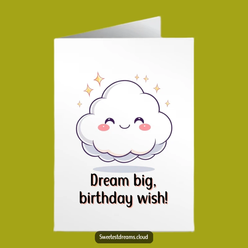 Free Printable Bday Card: Dream Cloud Wish, Funny Birthday Blessing Downloadable!