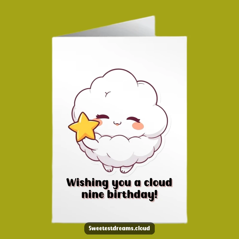 Free Printable Birthday Card: Funny Cloud Star - Whimsical Downloadable Gift!