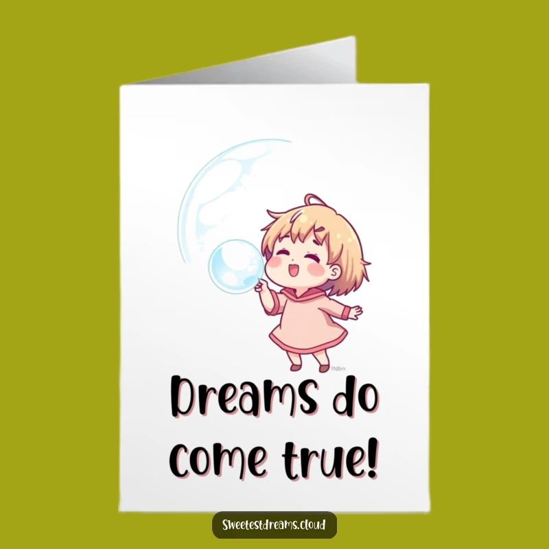 Free Printable Birthday Card: Funny Dream Bubble Character - Downloadable Funny Gift