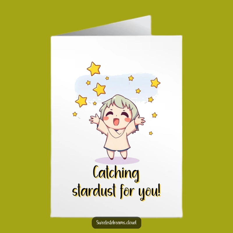 Free Printable Birthday Card: Funny Star Catcher Character, Downloadable & Print at Home Gift