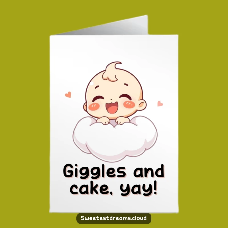 Free Printable Birthday Card: Giggling Character, Cloud Fun, Downloadable Gift