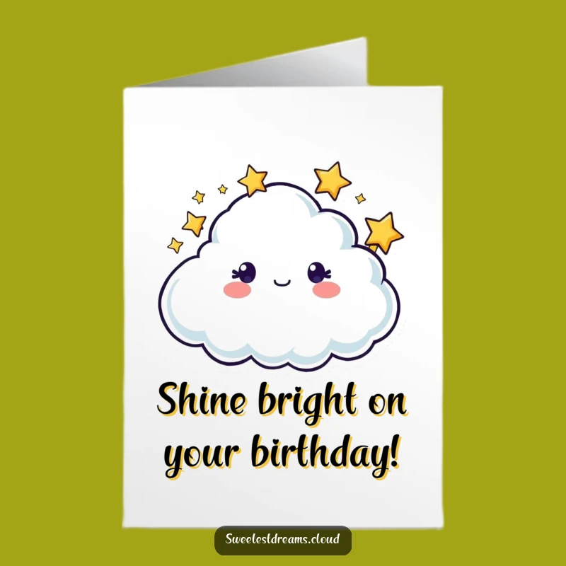 Free Printable Birthday Card: Starry Cloud Wishes, Downloadable Galactic Fun!