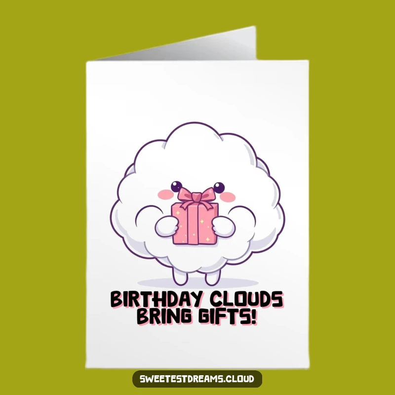 Free Printable Gift Cloud Birthday Card, Funny Downloadable Greeting for a Surprising Celebration