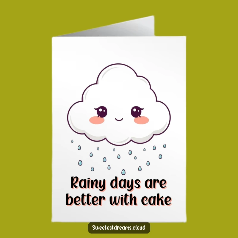 Free Printable Cloud Birthday Card: Sparkling Rain Funny Downloadable Gift