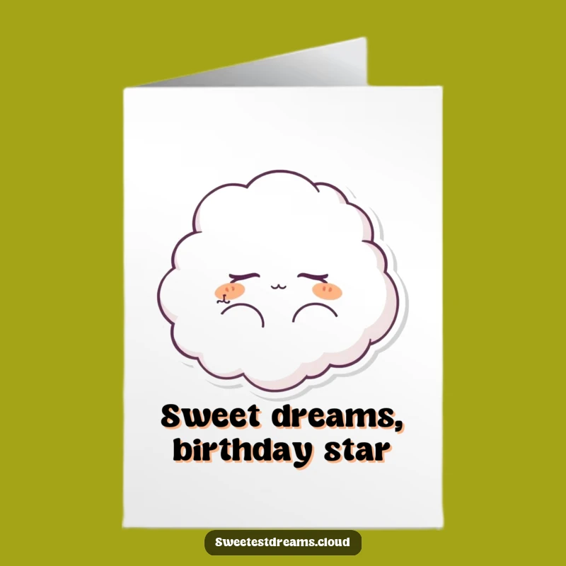 Free Printable Birthday Card: Dreaming Cloud - Peaceful & Funny Downloadable Gift