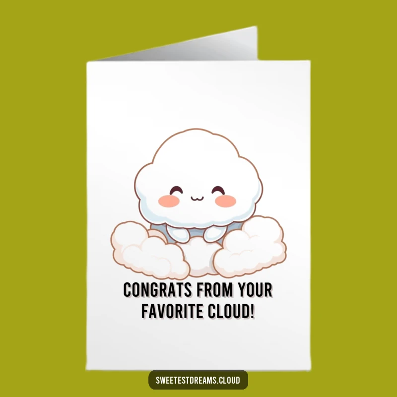 Free Printable Congratulations Card: Smiling Cloud, Gentle & Funny Greeting