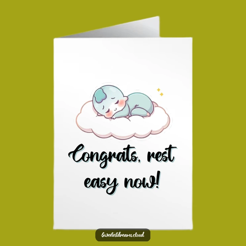 Free Printable Congrats Card: Peaceful Cloud Sleeper - Humorous Downloadable Gift