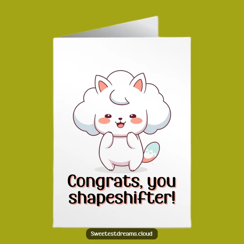 Free Printable Congrats Card: Cloud Transforms into Playful Animal for Celebration