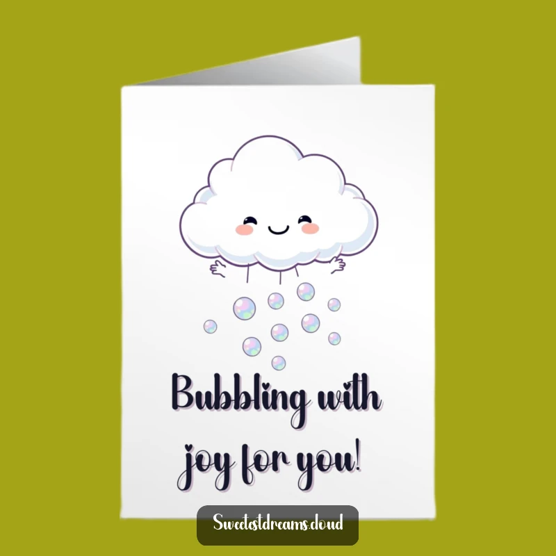 Free Printable Congrats Card: Cloud Catches Bubbles, Funny Downloadable Celebration