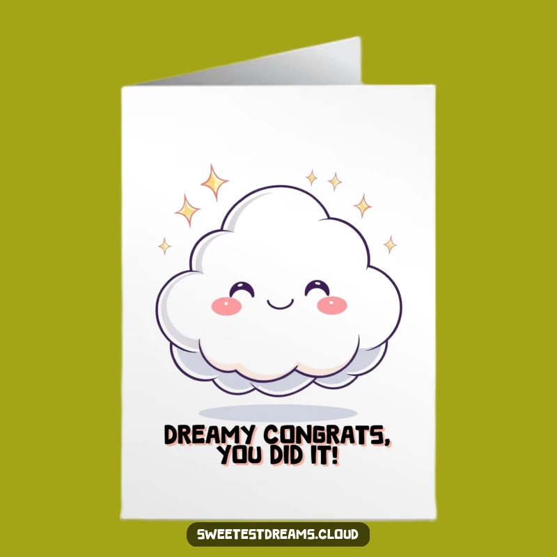 Free Printable Congrats Card: Dream Cloud Success, Funny Achievement Downloadable!