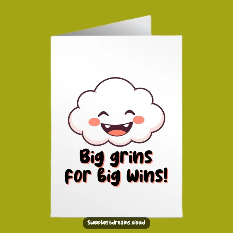 Free Printable Congrats Card: Grinning Cloud Shapes Funny Downloadable Gift