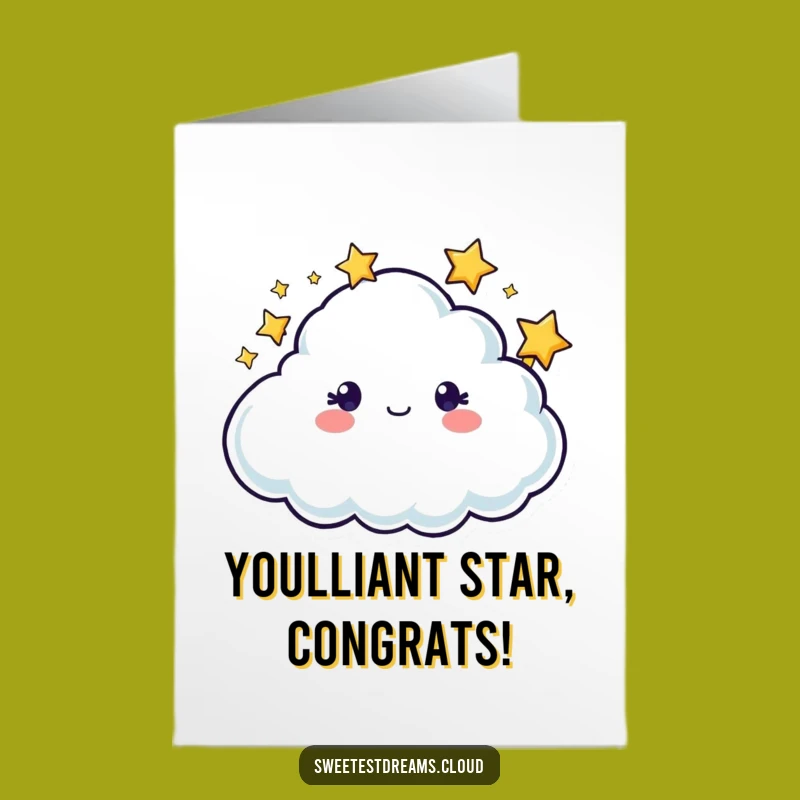 Free Printable Congrats Card: Twinkling Cloud Success, Downloadable Shine!