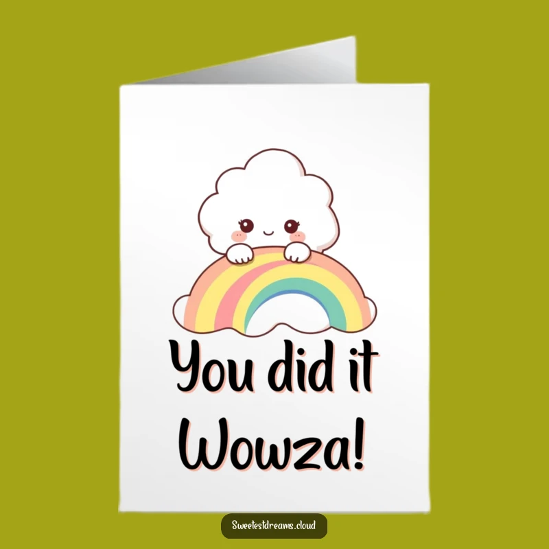Free Printable Congratulations Card: Curious Cloud & Rainbow, Humorous Downloadable Greeting