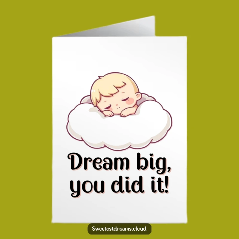 Free Printable Congratulations Card: Sleepy Cloud Character Funny Downloadable Gift