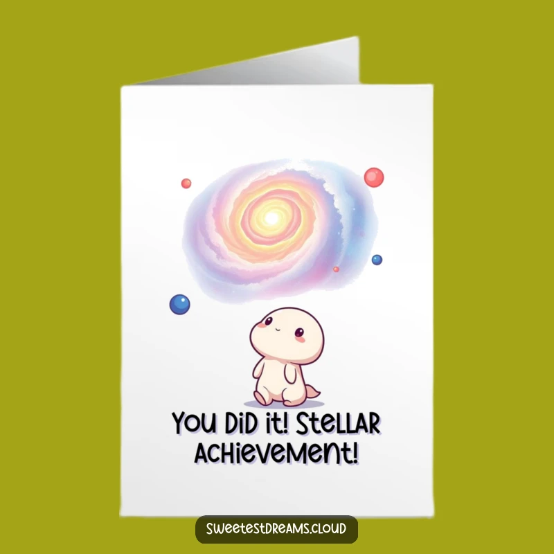 Free Printable Kawaii Nebula Congrats Card: Funny Downloadable Gift for Big Achievements