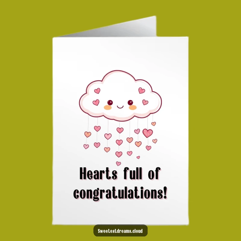 Free Printable Congratulations Card: Heart Raining Cloud Funny Downloadable Gift