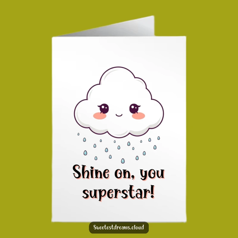 Free Printable Cloud Congrats Card: Sparkling Rain Celebration Downloadable