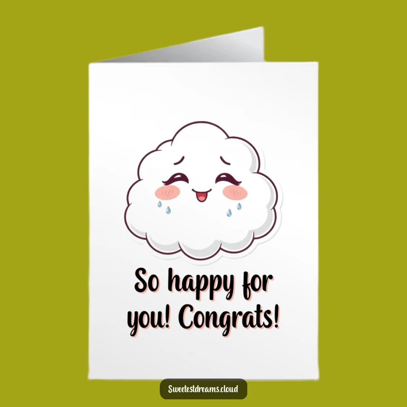 Free Printable Congrats Card: Giggling Cloud Sheds Tears of Joyful Glitter