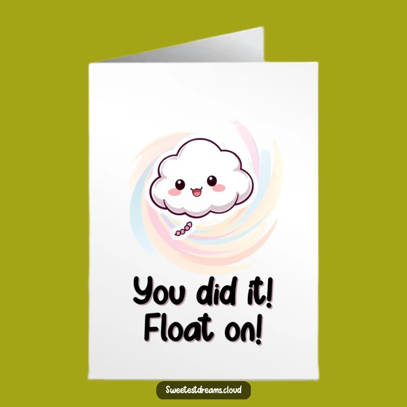 Free Printable Congrats Card: Whimsical Cloud Character for a Funny Downloadable Gift