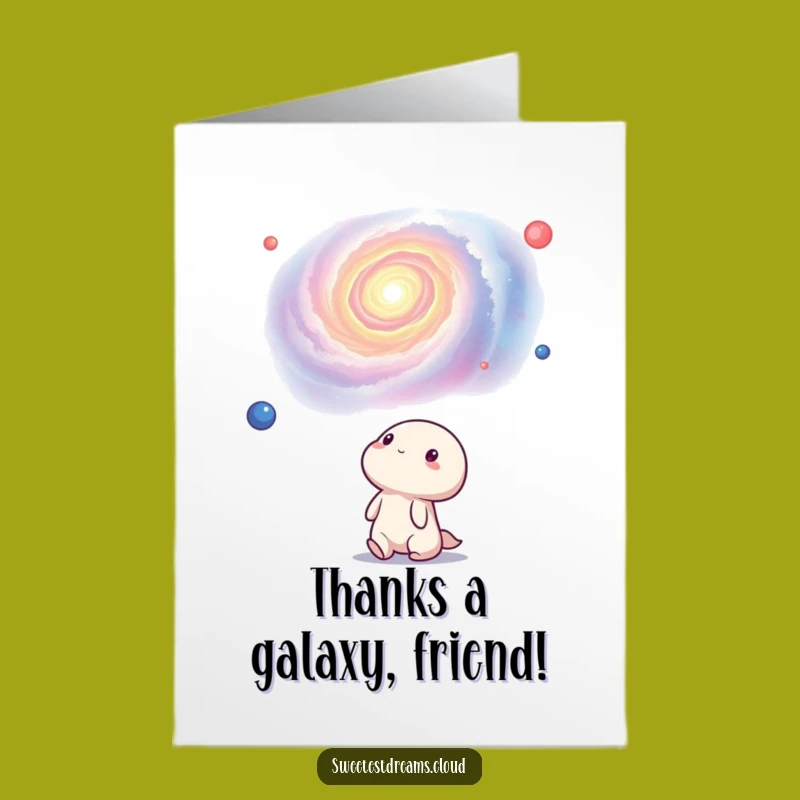 Free Printable Kawaii Nebula Thank You Card: Funny Downloadable Gift for Gratitude
