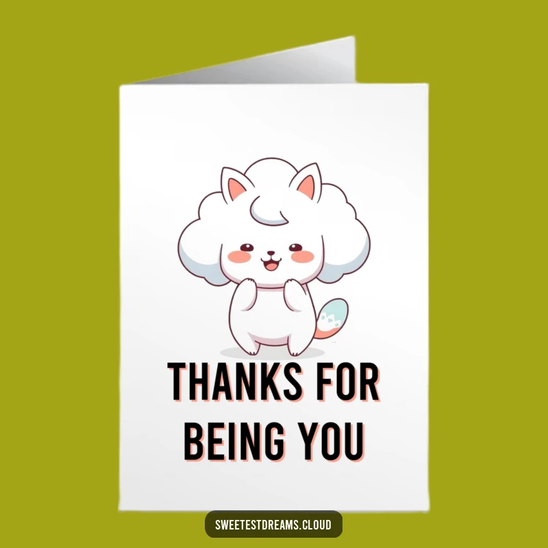Free Printable Thank You Card: Cloud Makes Animal Shapes to Say Thanks
