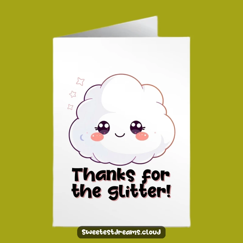 Free Printable Thank You Card: Glitter Cloud, Whimsical Humorous Downloadable Gift