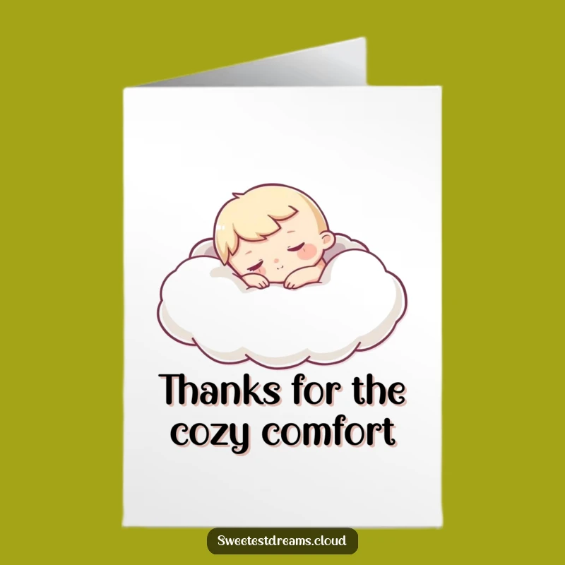 Free Printable Thank You Card: Sleepy Cloud Character Funny Downloadable Gift