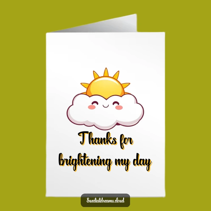 Free Printable Thank You Card: Smiling Sun Funny Downloadable Gift