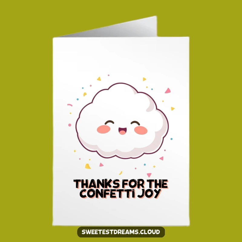 Free Printable Thanks Card: Giggling Cloud Gratitude, Funny Confetti Downloadable!