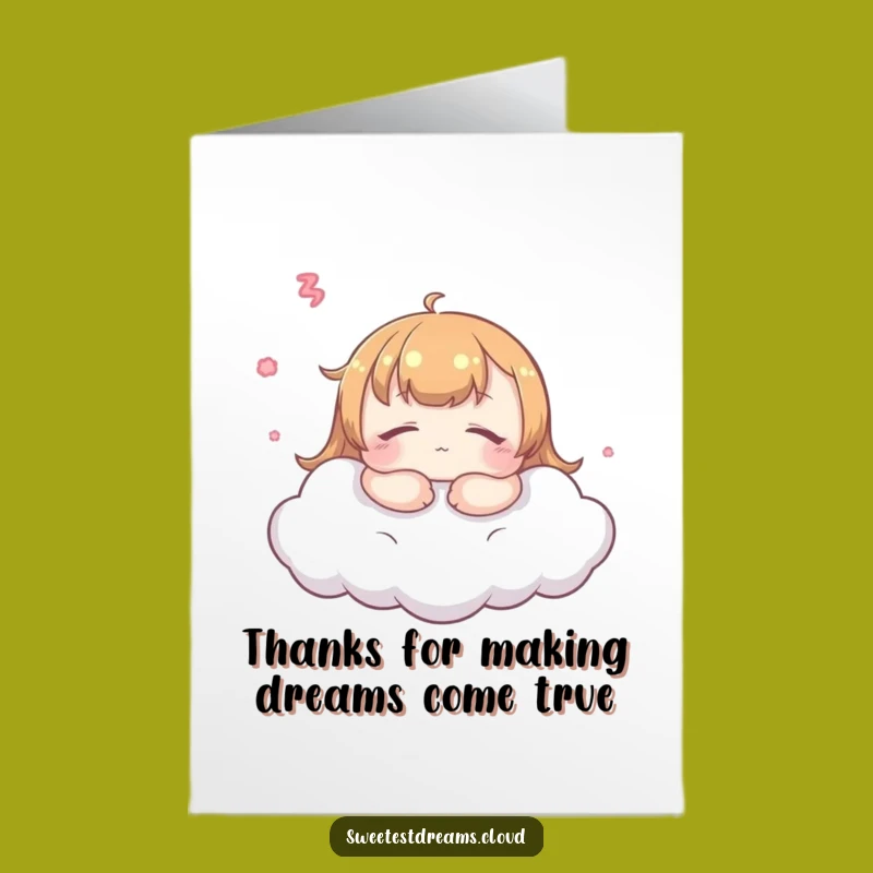 Peaceful Cloud Thank You Card: Free Printable Kawaii Gratitude Download