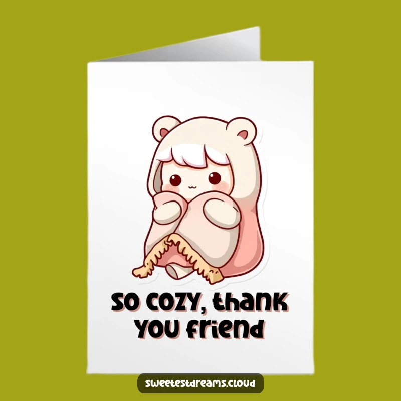 Free Printable Thank You Card: Cozy Kawaii Hugs Funny Downloadable Gift