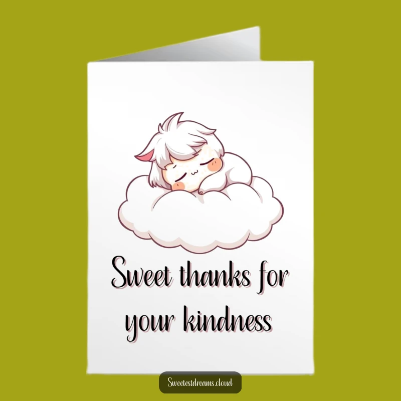 Free Printable Thank You Card: Snoozing Cloud Character, Funny Downloadable Greeting for Gentle Appreciation