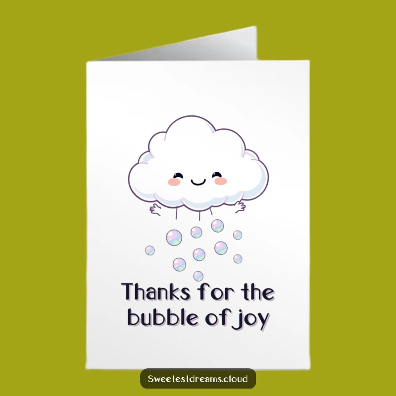 Free Printable Thank You Card: Cloud Catches Bubbles, Funny Gratitude Gift