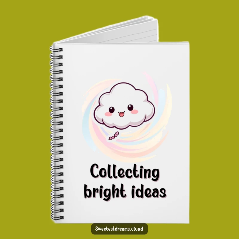 Funny Cloud Character Pastel Swirl Notebook - Jot Down Happy Thoughts