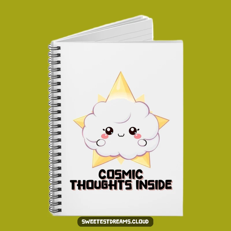 Funny Cloud Peeking Star Notebook - Jot Down Cosmic Ideas