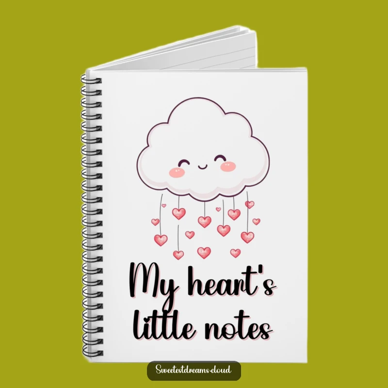 Funny Cloud Raining Hearts Notebook - Cute Journal Gift