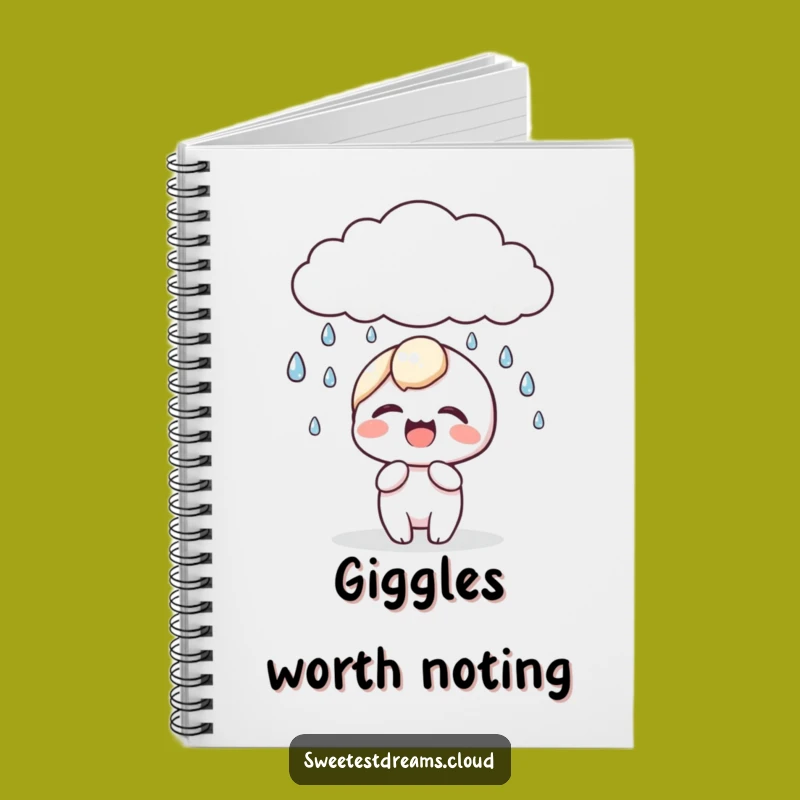 Funny Kawaii Dewdrop Giggle Notebook: Playful Cloud Rain Journal