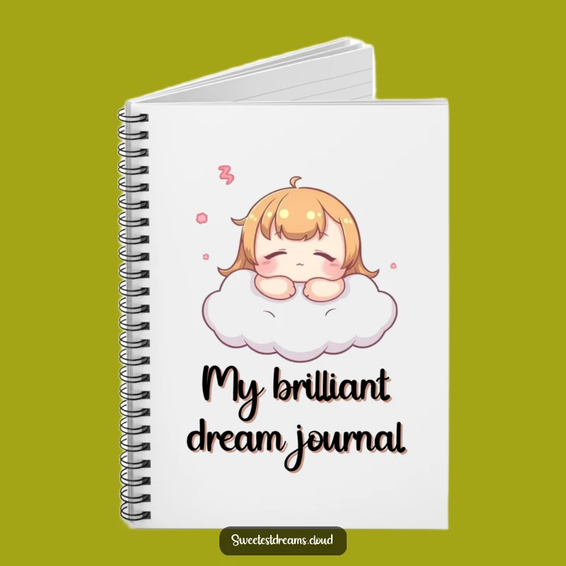Funny Kawaii Dreamer Notebook: Peaceful Cloud Character Journal for Ideas