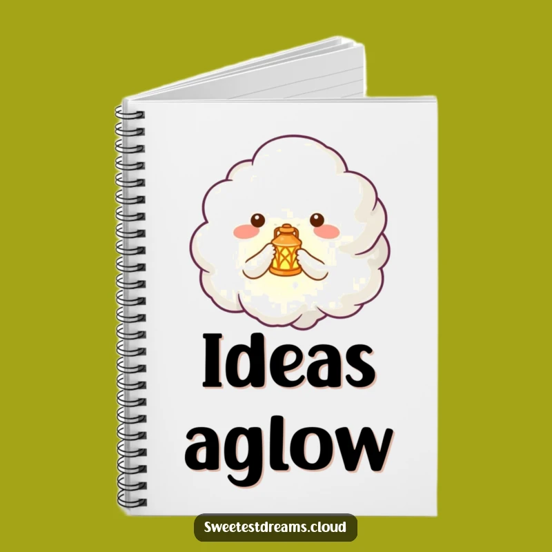 Funny Cloud Lantern Notebook - Whimsical Journal Gift