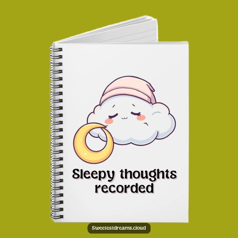 Funny Sleepy Cloud Moon Notebook: Jot Down Dreams, Perfect Funny Gift