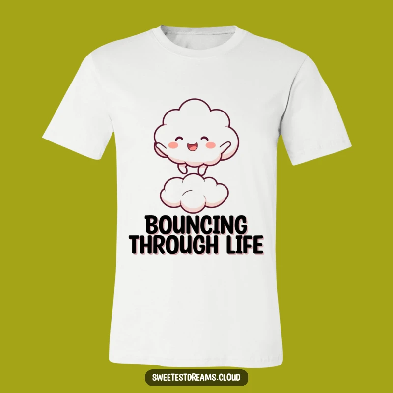 Funny Cloud Bouncing Tee: Spread Joy with This Humorous Shirt