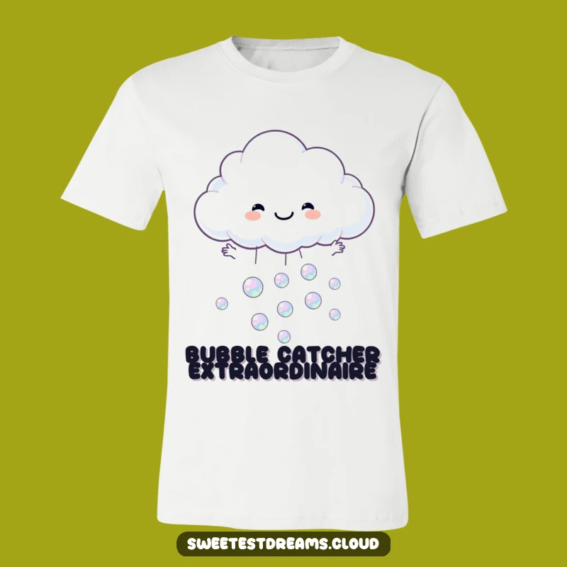 Funny Cloud Catching Bubbles T-Shirt - Embrace Joyful Moments Tee