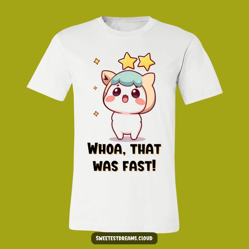 Funny Kawaii Star Surprise T-Shirt: Shocked Character Shooting Star Apparel