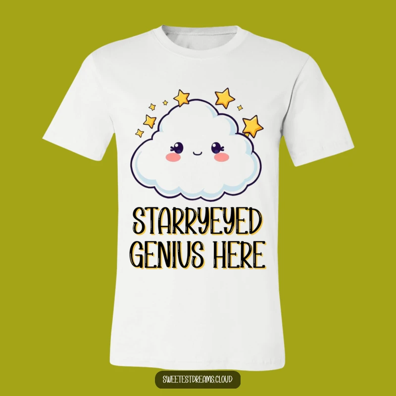 Funny Twinkling Cloud T-Shirt: Whimsical Starry Character Gift for Cosmic Souls