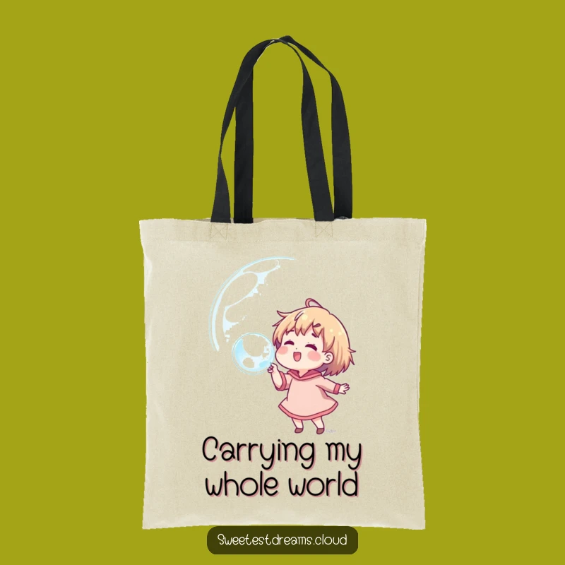 Funny Dream Bubble Tote Bag: Character Carrying Dreams, Stylish Funny Gift