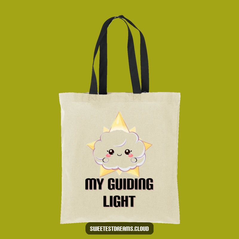Funny Cloud Peeking Star Tote Bag - Carry Your Cosmic Style
