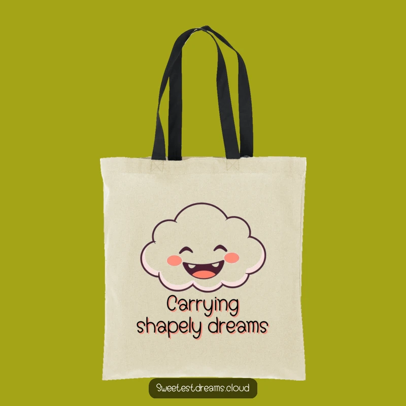 Funny Grinning Cloud Tote Bag: Carry Whimsy with a Smile, Perfect Funny Gift