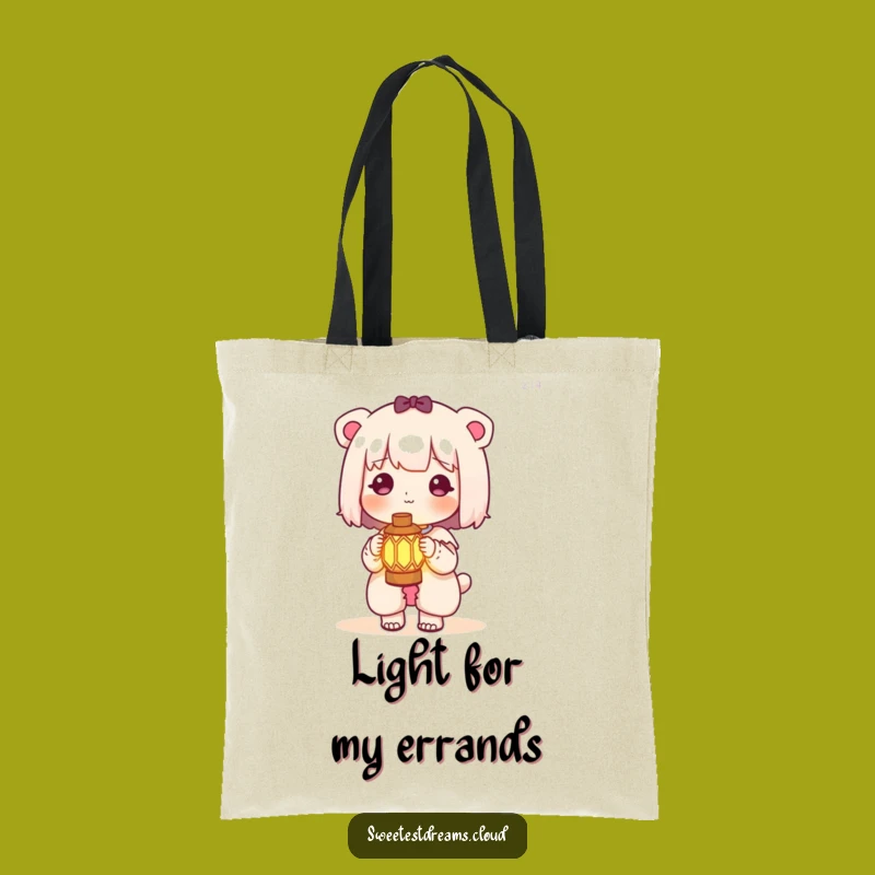 Funny Kawaii Lantern Tote Bag: Glowing Light Adventure Accessory