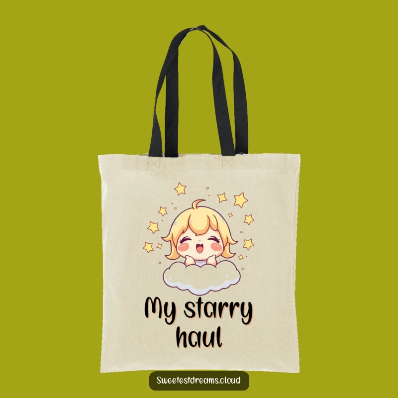 Funny Star Chaser Tote Bag: Giggling Cloud Fun, Playful & Practical Funny Gift